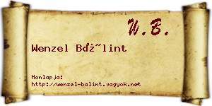 Wenzel Bálint névjegykártya